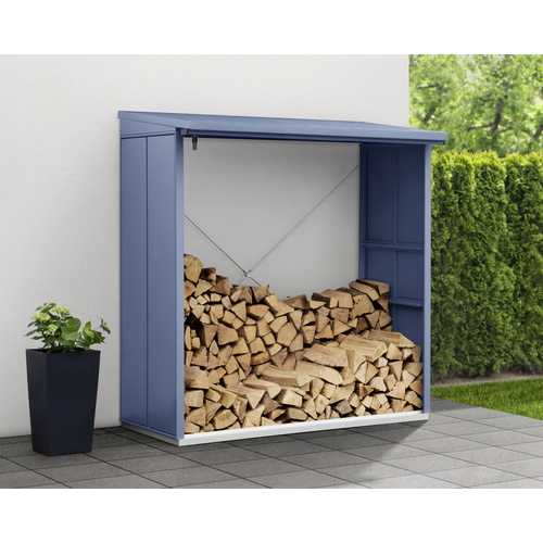 Ecostar Kaminholzregal »Elegant-V«, BxHxT: 181,4 x 198 x 102,5 cm, Metall – blau