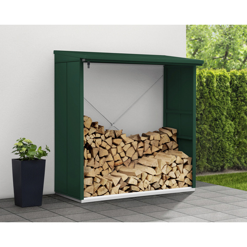 Ecostar Kaminholzregal »Elegant-V«, BxHxT: 181,4 x 198 x 102,5 cm, Metall – gruen