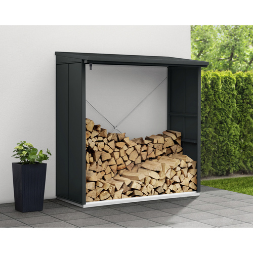 Ecostar Kaminholzregal »Elegant-V«, BxHxT: 181,4 x 198 x 102,5 cm, Metall – grau