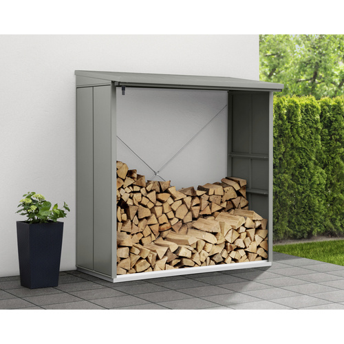 Ecostar Kaminholzregal »Elegant-V«, BxHxT: 181,4 x 198 x 102,5 cm, Metall – grau