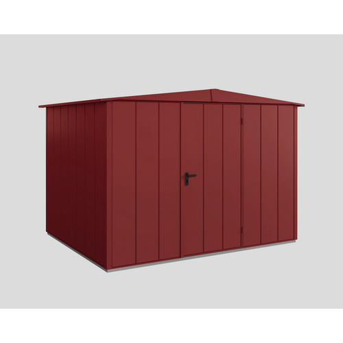 Ecostar Gerätehaus »Elegant-S«, Metall, BxHxT: 302,8 x 219,4 x 238 cm (Außenmaße inkl. Dachüberstand) – rot