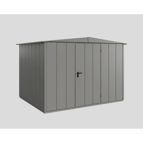 Ecostar Gerätehaus »Elegant-S«, Metall, BxHxT: 302,8 x 219,4 x 238 cm (Außenmaße inkl. Dachüberstand) – grau