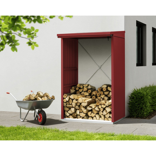 Ecostar Kaminholzregal »Trend-V«, BxHxT: 112,7 x 198 x 102,5 cm, Metall – rot