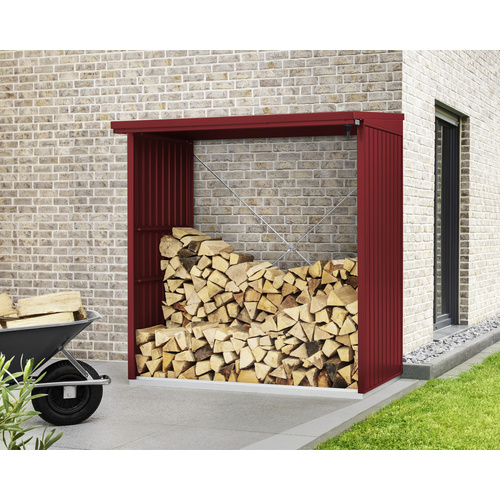 Ecostar Kaminholzregal »Trend-V«, BxHxT: 181,4 x 198 x 102,5 cm, Metall – rot