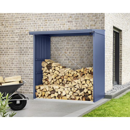 Ecostar Kaminholzregal »Trend-V«, BxHxT: 181,4 x 198 x 102,5 cm, Metall - blau