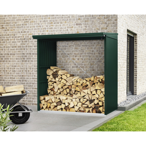 Ecostar Kaminholzregal »Trend-V«, BxHxT: 181,4 x 198 x 102,5 cm, Metall - gruen