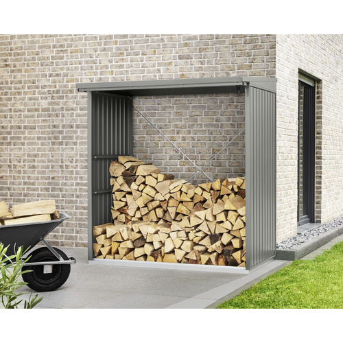 Ecostar Kaminholzregal »Trend-V«, BxHxT: 181,4 x 198 x 102,5 cm, Metall – grau