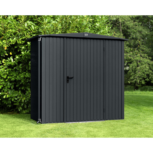 Ecostar Gerätehaus »Trend-S«, Metall, BxHxT: 238 x 216 x 107,8 cm (Außenmaße inkl. Dachüberstand) – grau