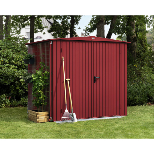 Ecostar Gerätehaus »Trend-S«, Metall, BxHxT: 238 x 216 x 238 cm (Außenmaße inkl. Dachüberstand) – rot