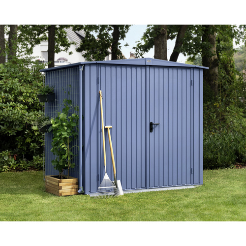 Ecostar Gerätehaus »Trend-S«, Metall, BxHxT: 238 x 216 x 238 cm (Außenmaße inkl. Dachüberstand) – blau