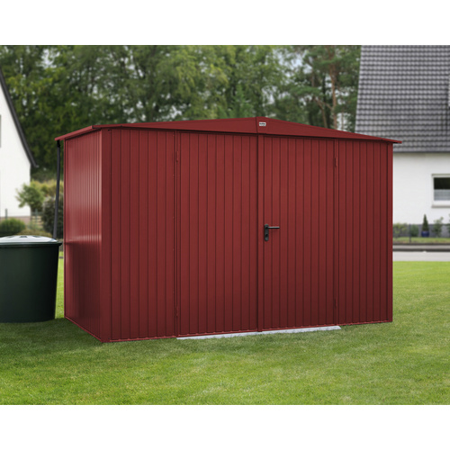 Ecostar Gerätehaus »Trend-S«, Metall, BxHxT: 302,8 x 219,4 x 238 cm (Außenmaße inkl. Dachüberstand) – rot