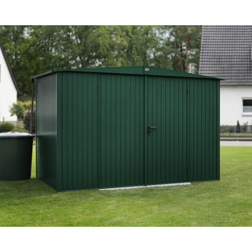 Ecostar Gerätehaus »Trend-S«, Metall, BxHxT: 302,8 x 219,4 x 238 cm (Außenmaße inkl. Dachüberstand) – gruen