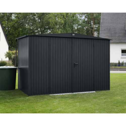 Ecostar Gerätehaus »Trend-S«, Metall, BxHxT: 302,8 x 219,4 x 238 cm (Außenmaße inkl. Dachüberstand) – grau