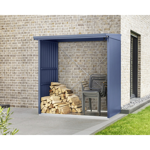 Ecostar Kaminholzregal »Trend-V«, BxHxT: 181,4 x 198 x 102,5 cm, Metall - blau (Rabatt: 9 %)