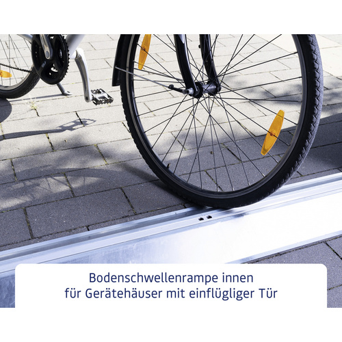 Ecostar Rampe, Länge: 109 cm, Metall, für Gerätehaus – silberfarben