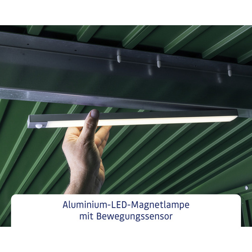 Ecostar Magnetlampe, BxL: 3,4 x 43 cm, Aluminium, für Gerätehaus – silberfarben