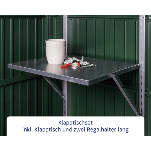 Ecostar Klapptisch, BxL: 70 x 59,1 cm, Metall, für Gerätehaus – silberfarben