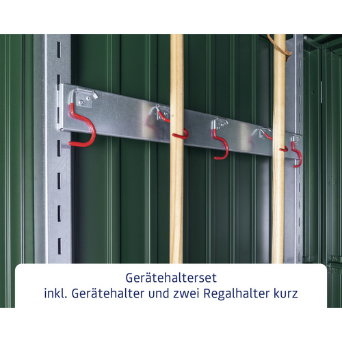 Ecostar Gerätehalter, Breite: 67,4 cm, Metall/Aluminium, für Gerätehaus – silberfarben