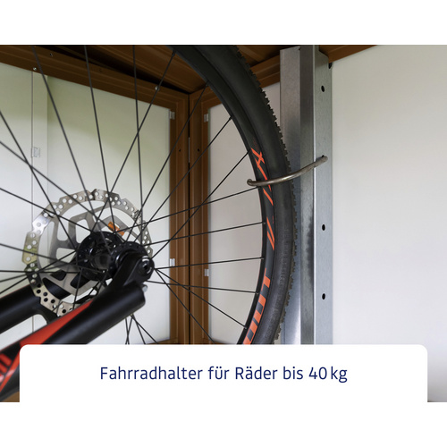 Ecostar Fahrradhalter, Länge: 194,6 cm, Metall, für Gerätehaus – silberfarben