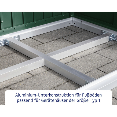 Ecostar Unterkonstruktion, BxL: 224,3 x 94,1 cm, Aluminium, für Gerätehaus – silberfarben