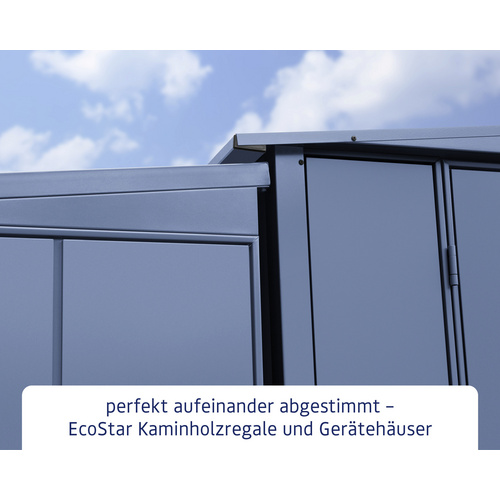 Ecostar Kaminholzregal »Elegant-V«, BxHxT: 181,4 x 198 x 102,5 cm, Metall - blau (Rabatt: 9 %)