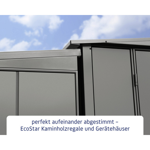 Ecostar Kaminholzregal »Elegant-V«, BxHxT: 181,4 x 198 x 102,5 cm, Metall - grau (Rabatt: 9 %)