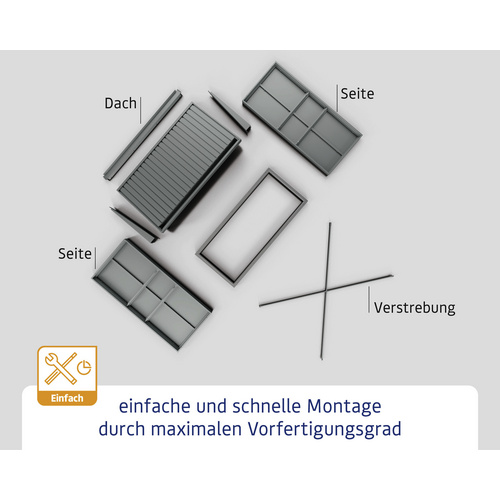 Ecostar Kaminholzregal »Elegant-V«, BxHxT: 181,4 x 198 x 102,5 cm, Metall - rot (Rabatt: 9 %)