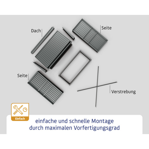 Ecostar Kaminholzregal »Trend-V«, BxHxT: 181,4 x 198 x 102,5 cm, Metall - gruen (Rabatt: 9 %)