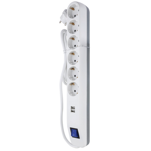 Thumbnail - REV-Ritter Steckdosenleiste, weiß, 230 V, Kabellänge: 1,4 m - weiss