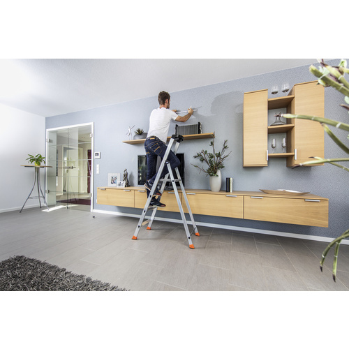 Thumbnail - KRAUSE Stufen-Stehleiter »MONTO Solido«, 4 Sprossen, Aluminium - silberfarben