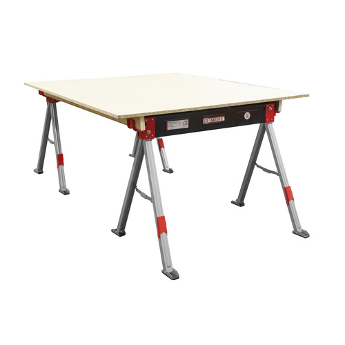 Thumbnail - HOLZMANN-MASCHINEN Arbeitsbock, schwarz/rot, Stahl, BxHxL: 67,5 x 73 x 101,5 cm