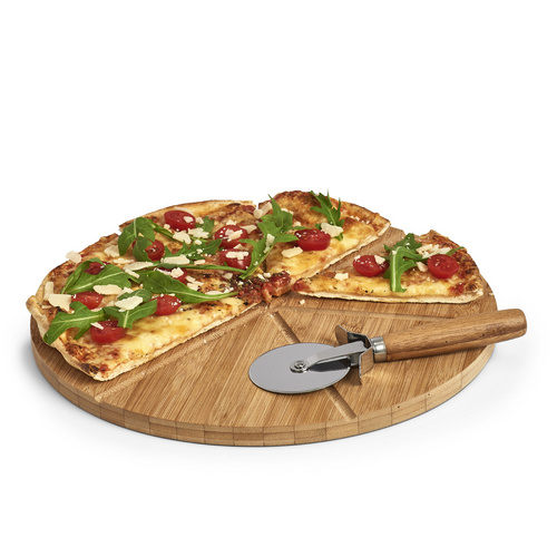 ZELLER Pizza-Set, beige, Holz, für Küc...