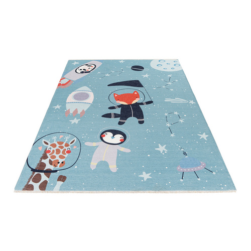 Thumbnail - obsession Home Fashion Kinder-Teppich »My Greta «, BxL: 115 x 170 cm, rechteckig, Baumwolle/Polyester - blau | bunt