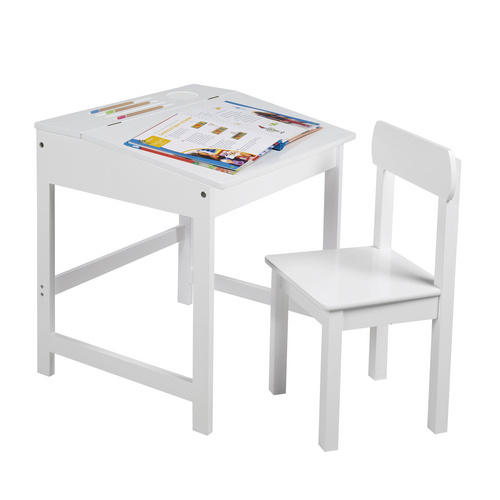 Thumbnail - roba Schulpult mit Stuhl, BxHxT: 55 x 58 x 49 cm - weiss