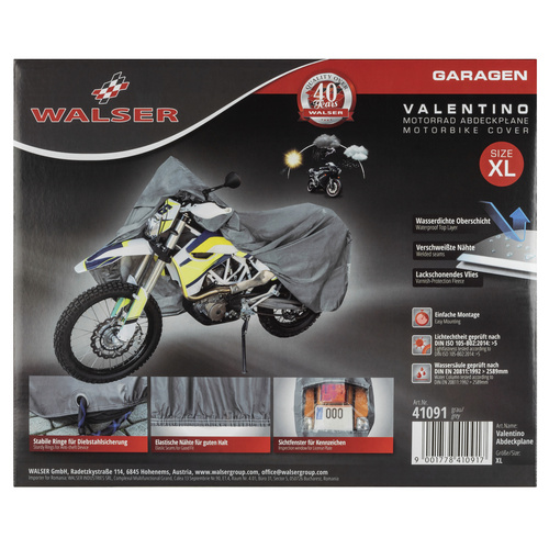 Thumbnail - WALSER Motorradabdeckplane »Enduro«, für Motorräder, Stärke: 1,2 mm - grau