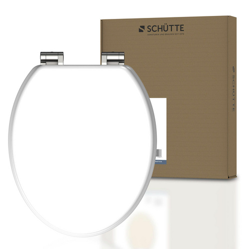 SCHÜTTE WC-Sitz »WHITE«, holzkern, oval, mit Softclose-Funktion - weiss