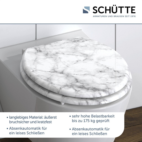 SCHÜTTE WC-Sitz »MARMOR STONE«, MDF, oval, mit Softclose-Funktion - bunt