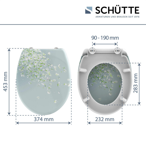 SCHÜTTE WC-Sitz, mit Absenkautomatik/Schnellverschluss, oval, Duroplast - bunt