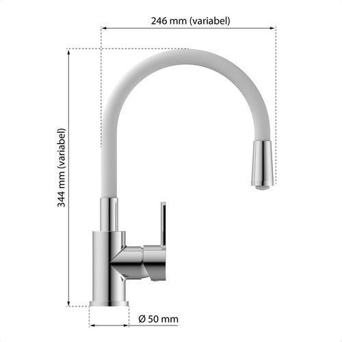 Eisl Spültischarmatur »Flexo«, Chrom, glänzend, 1/2" - silberfarben