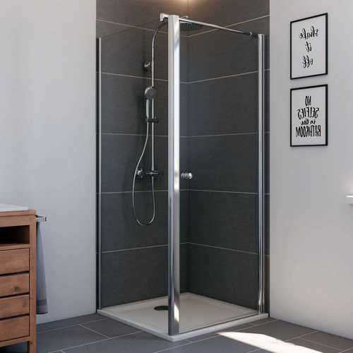 Breuer Elana Dusch-Drehtür für Seitenwand 90 cm, Alu silber, Klarglas hell