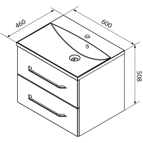 Thumbnail - FACKELMANN Badmöbel-Set »B.clever«, Weiss Hochglanz, BxHxT: 60x50,8x46 cm