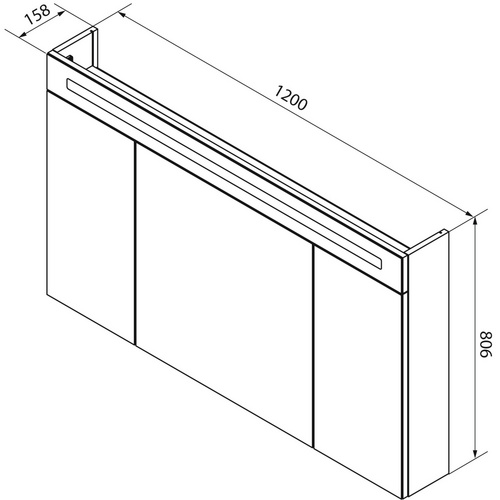 Thumbnail - FACKELMANN Spiegelschrank »B.clever«, BxHxT: 120 x 70,6 x 15,8 cm, 6000 K, kaltweiß, 11W - grau