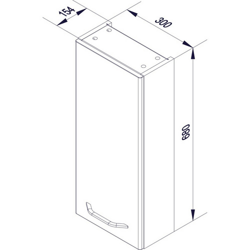 Thumbnail - FACKELMANN Hängeschrank »MILANO«, weiss, 1 Tür, BxHxT: 30 x 68 x 15,4 cm