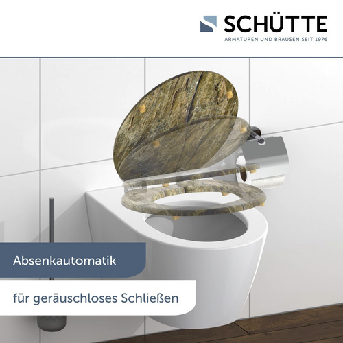 SCHÜTTE WC-Sitz »SOLID WOOD «, MDF, oval,  mit Softclose-Funktion - braun