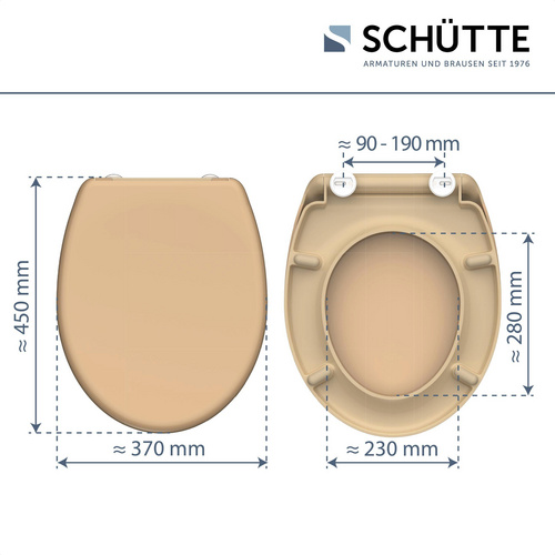 SCHÜTTE WC-Sitz, Duroplast, oval,  mit Softclose-Funktion - beige