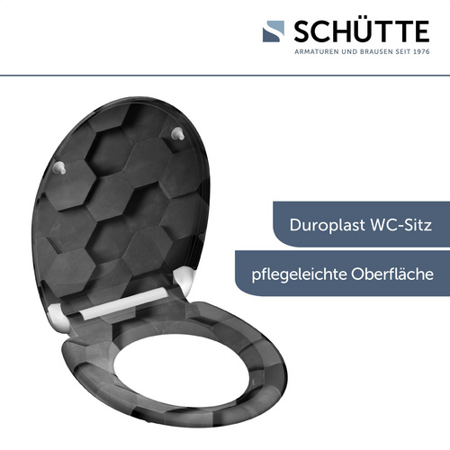 SCHÜTTE WC-Sitz, mit Absenkautomatik/Schnellverschluss, oval, Duroplast - bunt