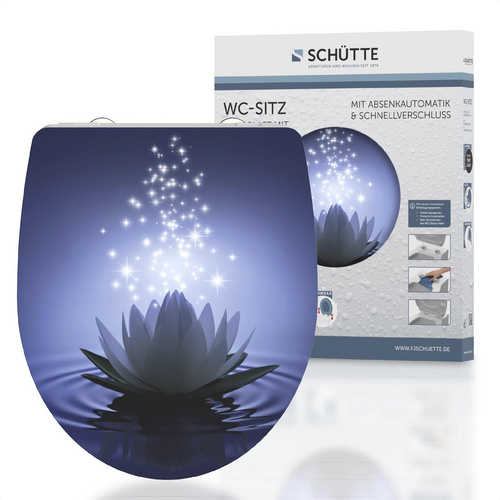 SCHÜTTE WC-Sitz »Water Lilly«, Duroplast, oval,  mit Softclose-Funktion - blau