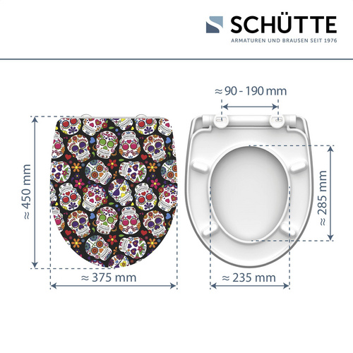 SCHÜTTE WC-Sitz »Crazy Skull«, Duroplast, oval,  mit Softclose-Funktion - bunt