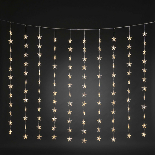 Konstsmide Weihnachtsbeleuchtung LED Lichtervorhang Sterne warmweiß 140x120cm - Bild 3