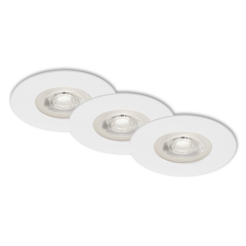 Briloner Einbauleuchte Kulana weiß 460 lm, 3er-Set, IP 44, dimmbar